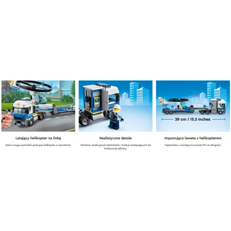 Klocki LEGO City 60244 Laweta helikoptera policyjnego 5+